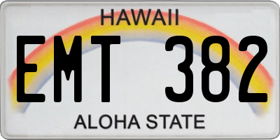 HI license plate EMT382