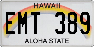HI license plate EMT389
