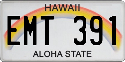 HI license plate EMT391