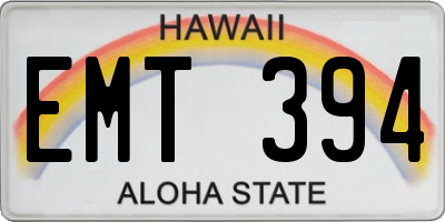 HI license plate EMT394
