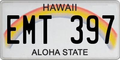 HI license plate EMT397