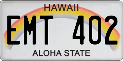HI license plate EMT402
