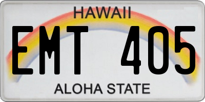 HI license plate EMT405