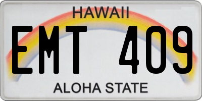 HI license plate EMT409