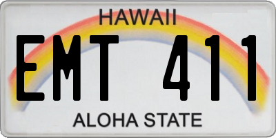 HI license plate EMT411