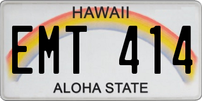 HI license plate EMT414