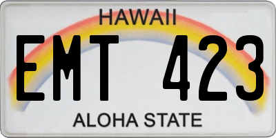 HI license plate EMT423