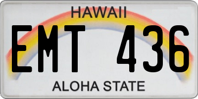HI license plate EMT436