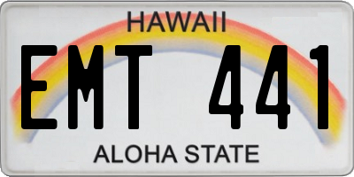 HI license plate EMT441