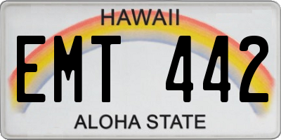 HI license plate EMT442