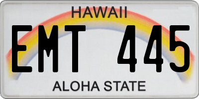 HI license plate EMT445