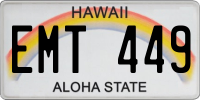 HI license plate EMT449