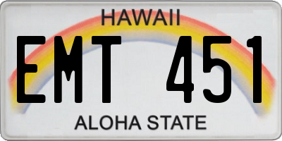 HI license plate EMT451