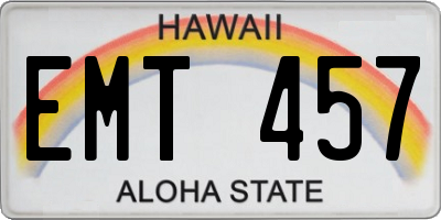 HI license plate EMT457