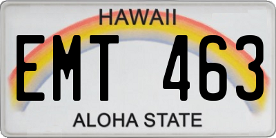 HI license plate EMT463