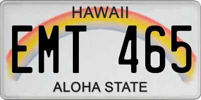 HI license plate EMT465