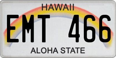 HI license plate EMT466