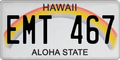 HI license plate EMT467