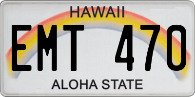 HI license plate EMT470