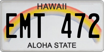 HI license plate EMT472