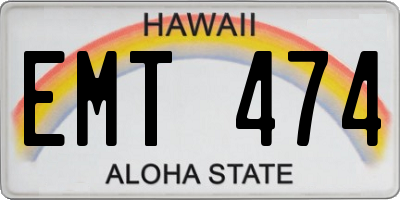 HI license plate EMT474