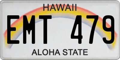 HI license plate EMT479