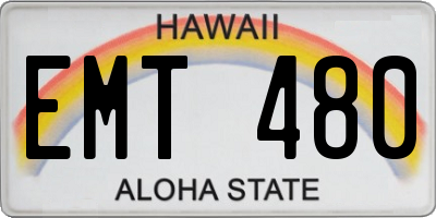 HI license plate EMT480