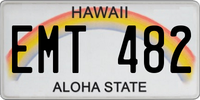HI license plate EMT482