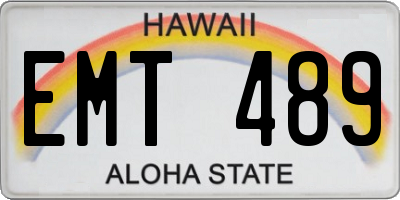 HI license plate EMT489