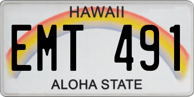 HI license plate EMT491