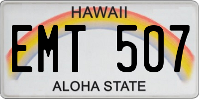 HI license plate EMT507