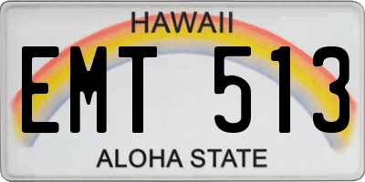 HI license plate EMT513