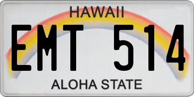 HI license plate EMT514