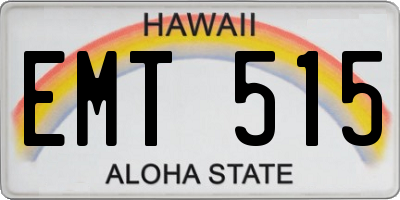 HI license plate EMT515
