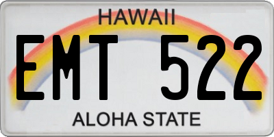 HI license plate EMT522
