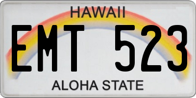 HI license plate EMT523