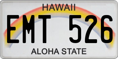 HI license plate EMT526