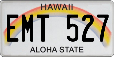 HI license plate EMT527