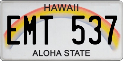 HI license plate EMT537