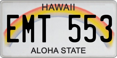 HI license plate EMT553