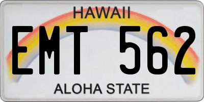 HI license plate EMT562