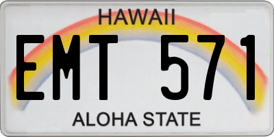 HI license plate EMT571