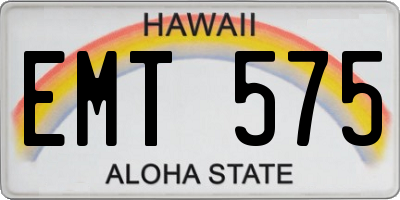 HI license plate EMT575
