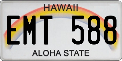 HI license plate EMT588