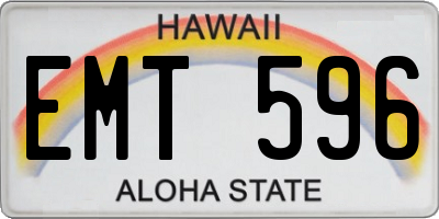 HI license plate EMT596