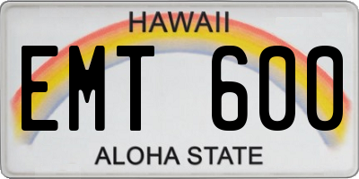 HI license plate EMT600