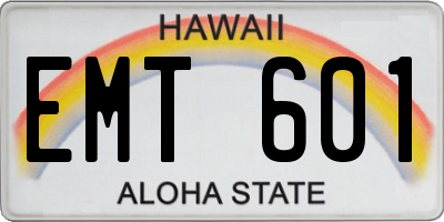 HI license plate EMT601
