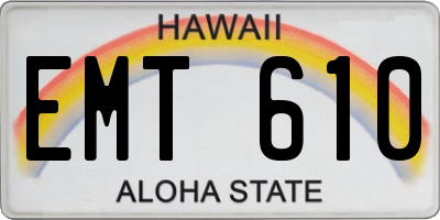 HI license plate EMT610