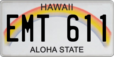 HI license plate EMT611