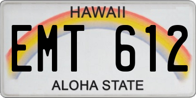 HI license plate EMT612